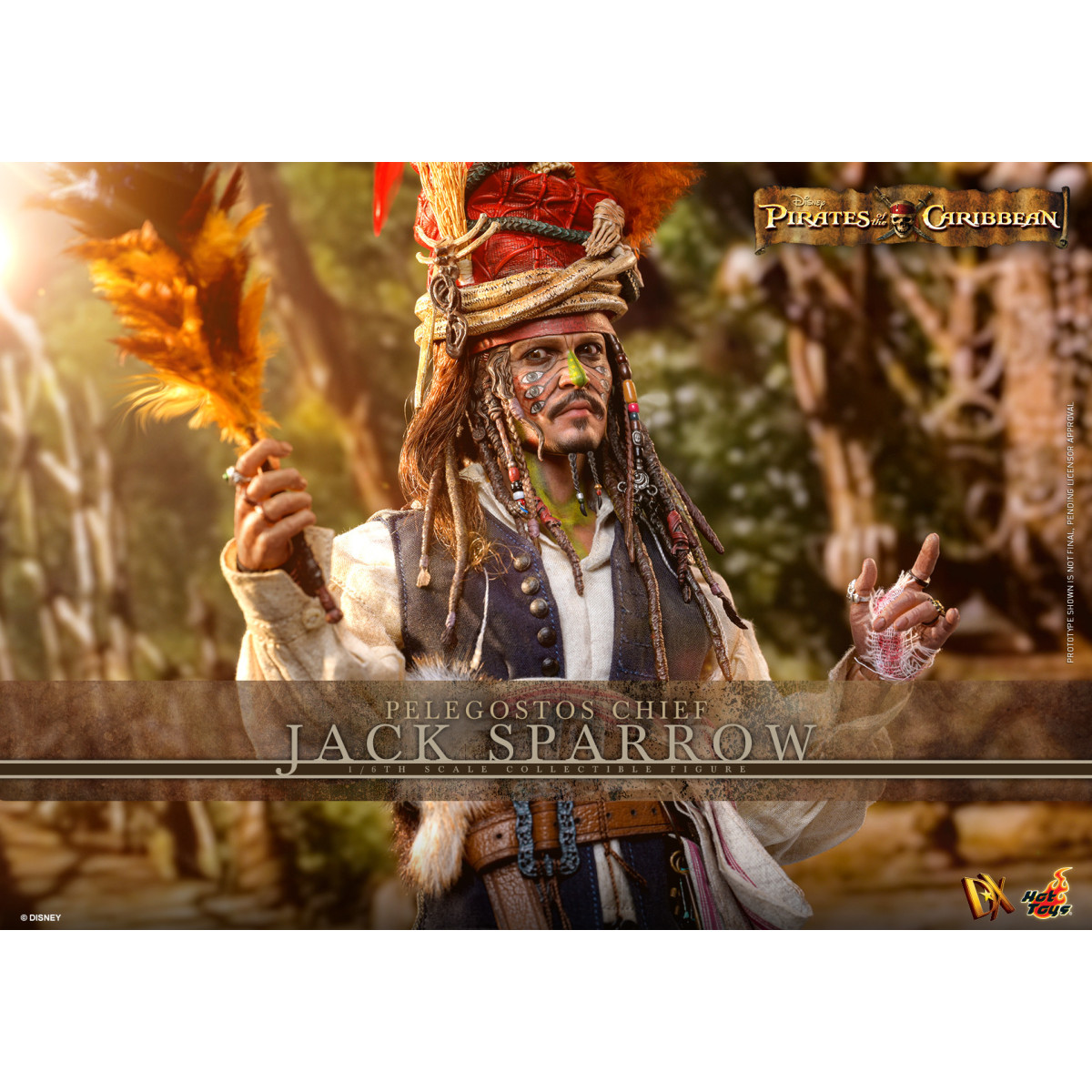 Hot Toys Pirates of the Caribbean - Pelegostos Chief Jack Sparrow MMS 1/6 - Dead Man's Chest