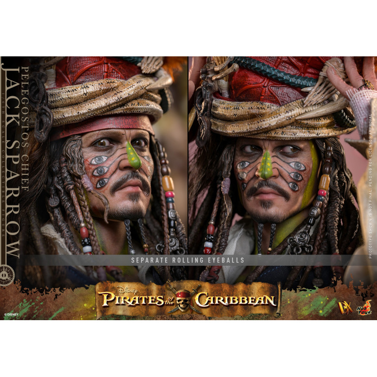 Hot Toys Pirates of the Caribbean - Pelegostos Chief Jack Sparrow MMS 1/6 - Dead Man's Chest