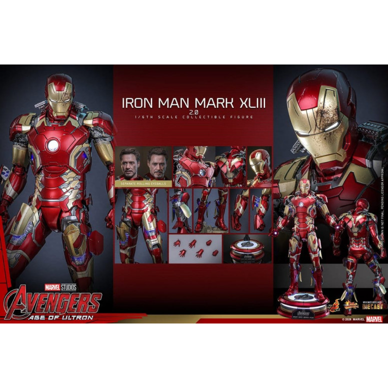Hot Toys Iron Man Avengers 2 Age of Ultron - Iron Man Mark XLIII (2.0) Die Cast MMS 1/6