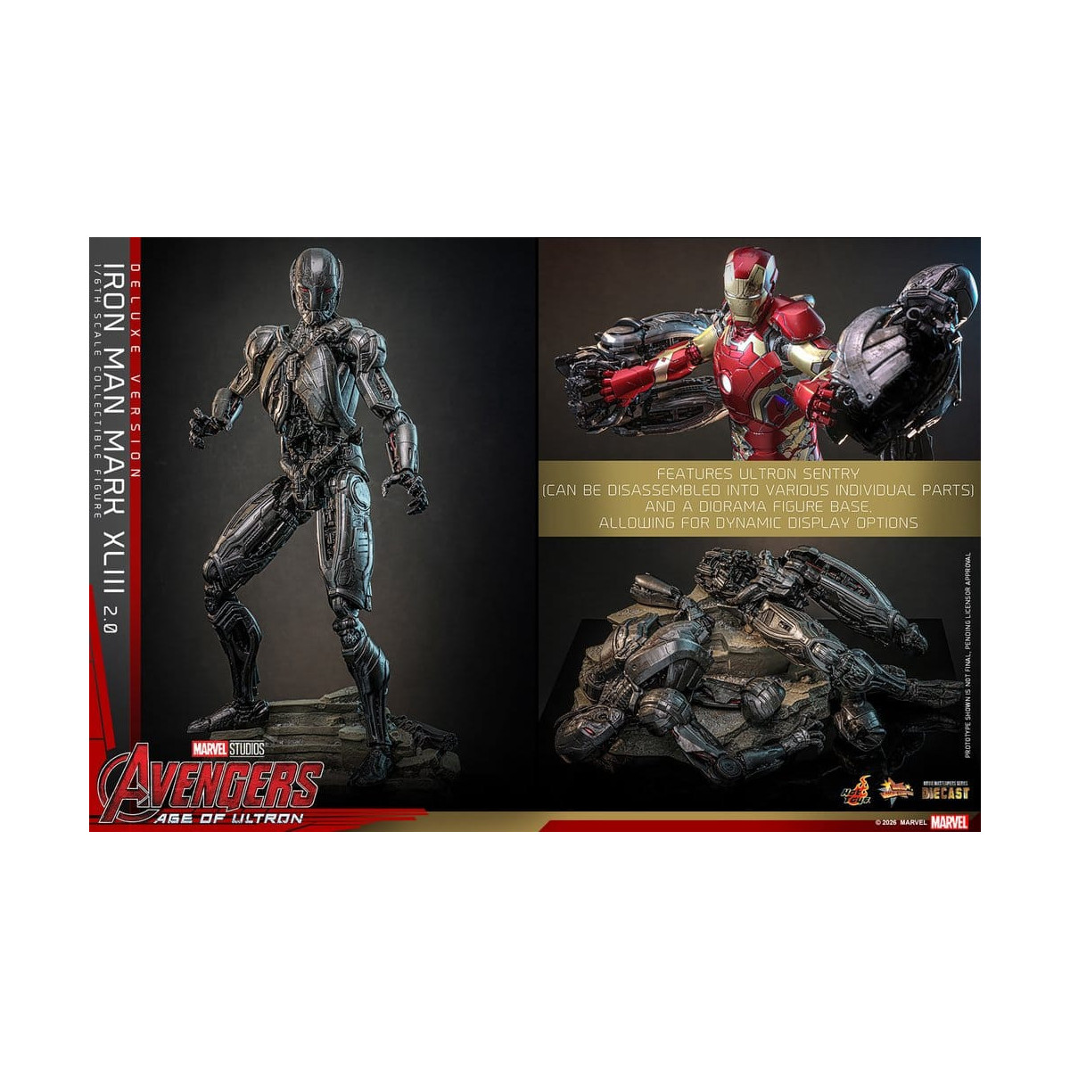 Hot Toys Iron Man Avengers 2 Age of Ultron - Iron Man Mark XLIII (2.0) Deluxe Version Die Cast MMS 1/6