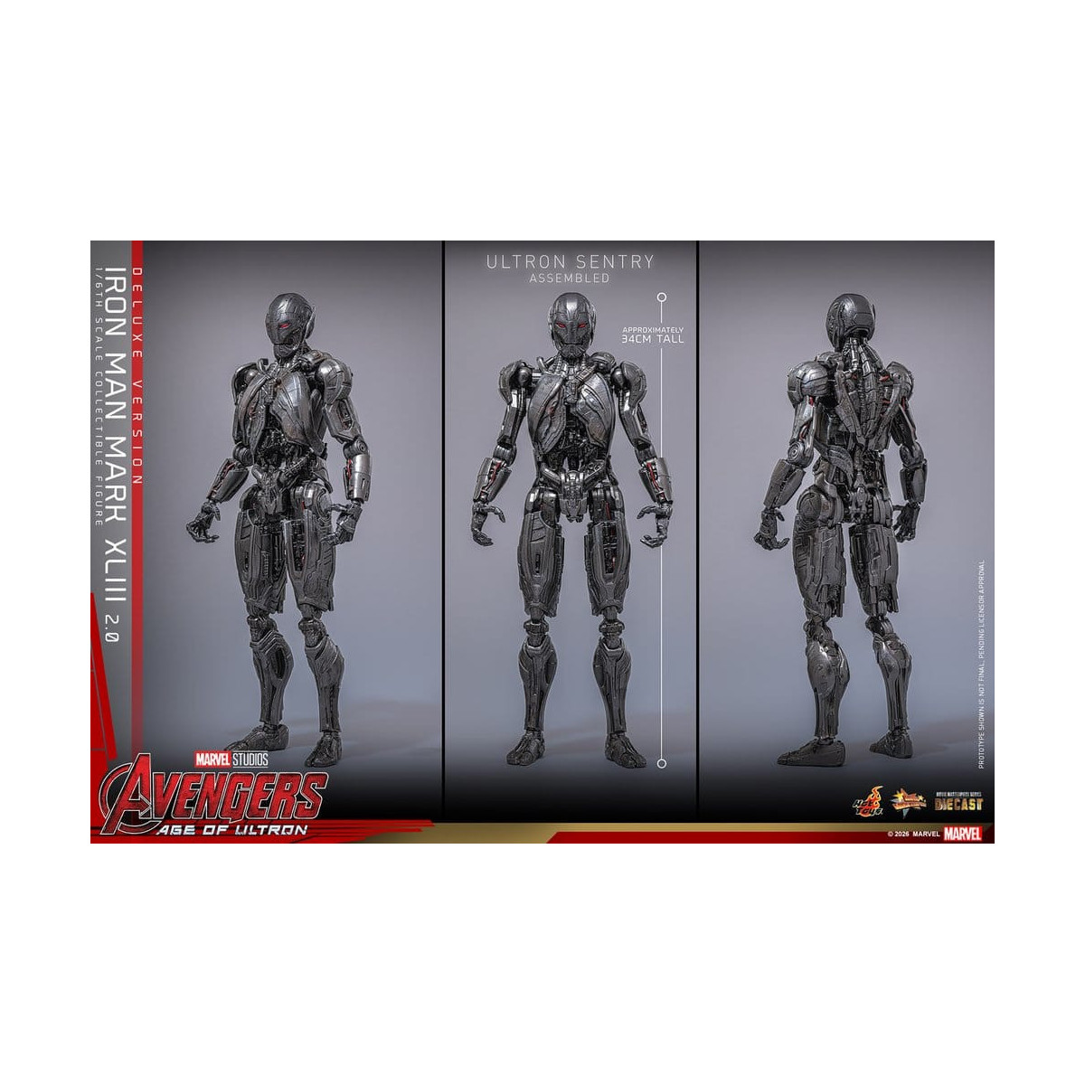 Hot Toys Iron Man Avengers 2 Age of Ultron - Iron Man Mark XLIII (2.0) Deluxe Version Die Cast MMS 1/6