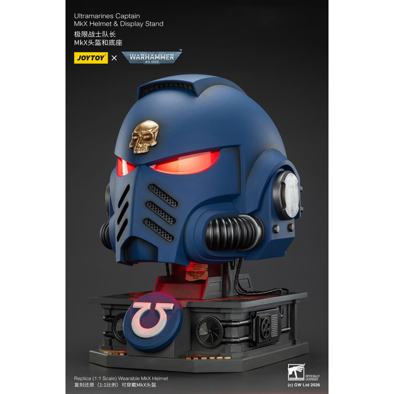 JoyToy - Ultramarines Captain MkX Helm & Display Stand 1/1
