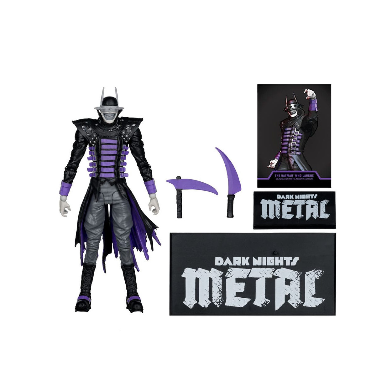 Mc Farlane DC Multiverse - Dark Nights: Metal - The Batman Who Laughs (B&W with accent) Gold Label