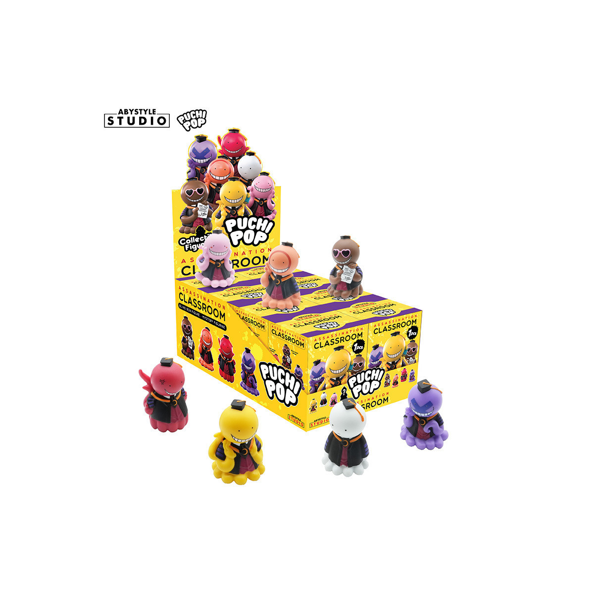 ABYstyle - Assassination Classroom - Set von 8 Soft Vinyl Figuren Puchipop Koro-sensei