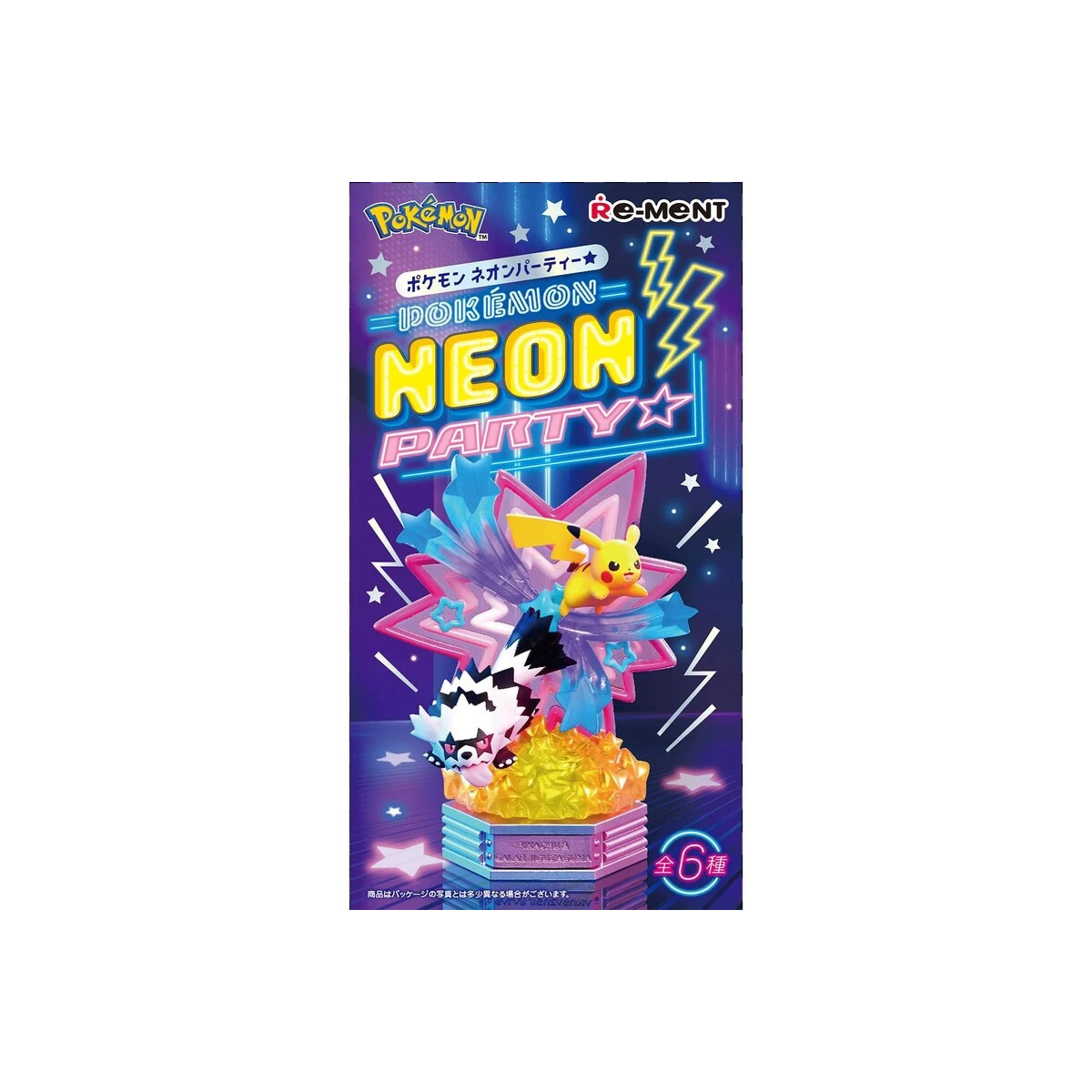 Re-Ment - Pokémon - NEON PARTY Set von 6 Figuren in Blind Box.