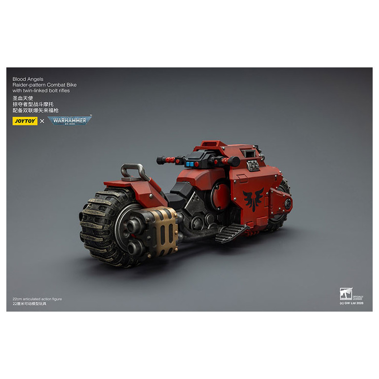 JoyToy Space Marines - Blood Angels Raider-pattern Combat Bike with twin-linked bolt rifles 1/18 - Warhammer 40K