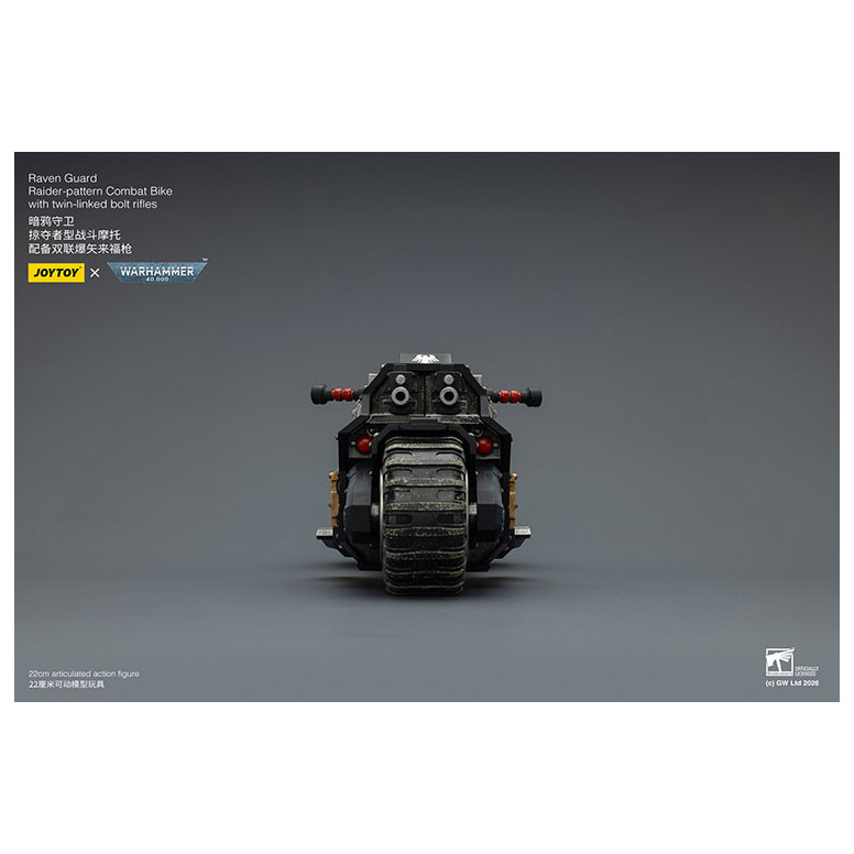 JoyToy Space Marines - Raven Guard Raider-pattern Combat Bike with twin-linked bolt rifles 1/18 - Warhammer 40K