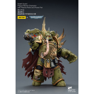 Joytoy - Death Guard - Plague Marine Champion with Plasma Pistol and Power Fist 1/18 - Warhammer 40k