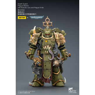Joytoy - Death Guard - Plague Marine with Bubotic axe and Plague Knife 1/18 - Warhammer 40k