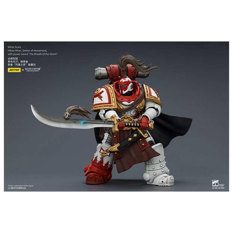 JoyToy Space Marines - Weiße Stars - Eule Khan,Seeker of Atonement,with power sword "The Breath of the Storm" 1/18
