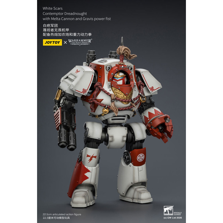 Joytoy - Warhammer - White Scars - Contemptor Dreadnought with Melta Cannon and Gravis power fist - The Horus Heresy