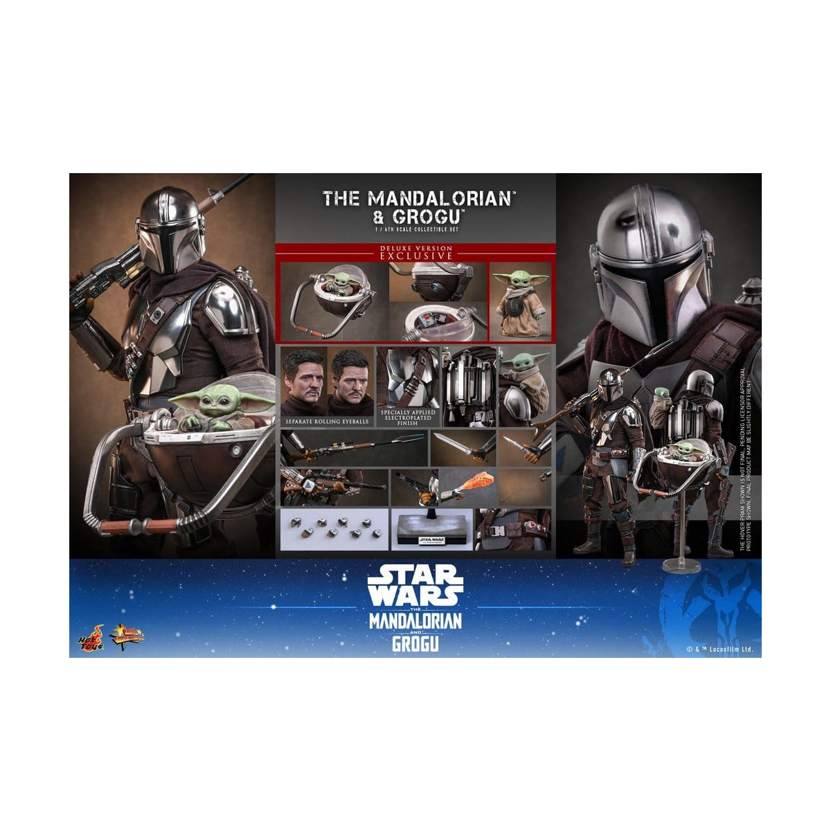Hot Toys Star Wars - The Mandalorian and Grogu (Deluxe Version) MMS 1/6 - Star Wars: The Mandalorian & Grogu