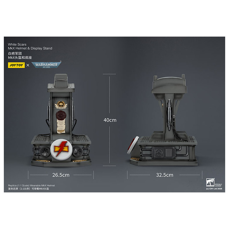 JoyToy - White Scars MkX Helmet & Display Stand 1/1