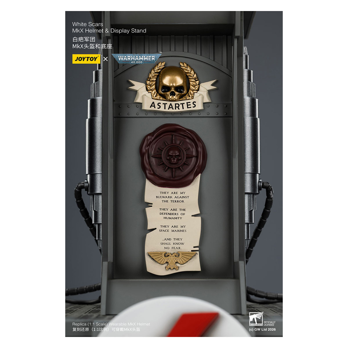 JoyToy - White Scars MkX Helmet & Display Stand 1/1