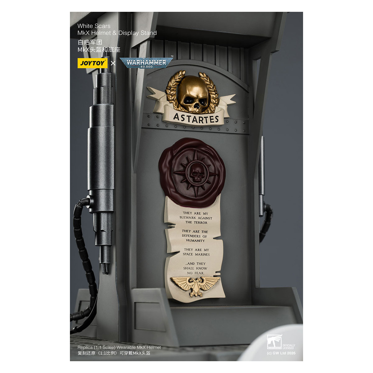 JoyToy - White Scars MkX Helmet & Display Stand 1/1