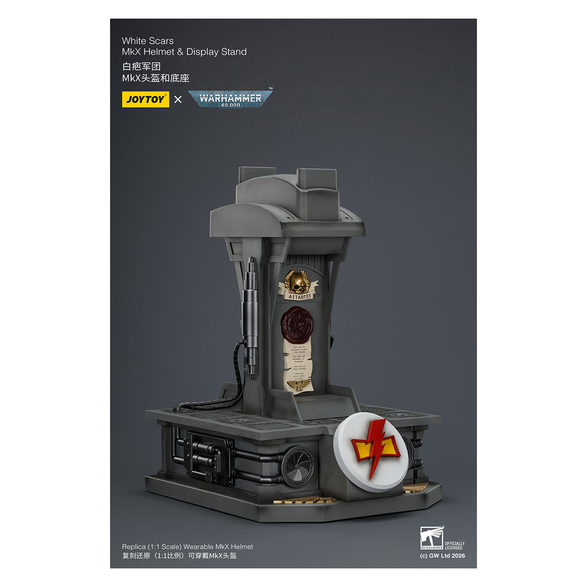 JoyToy - White Scars MkX Helmet & Display Stand 1/1