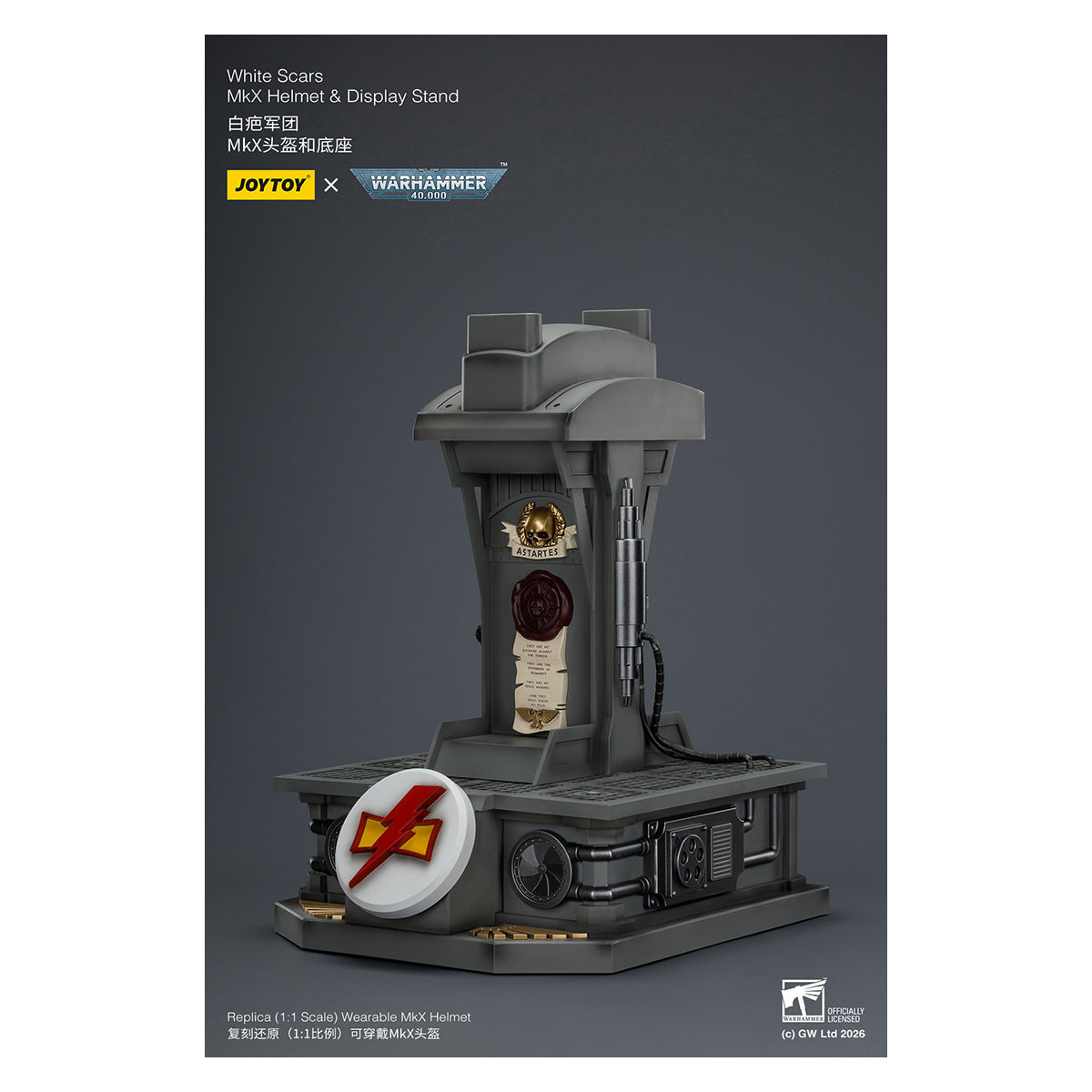 JoyToy - White Scars MkX Helmet & Display Stand 1/1