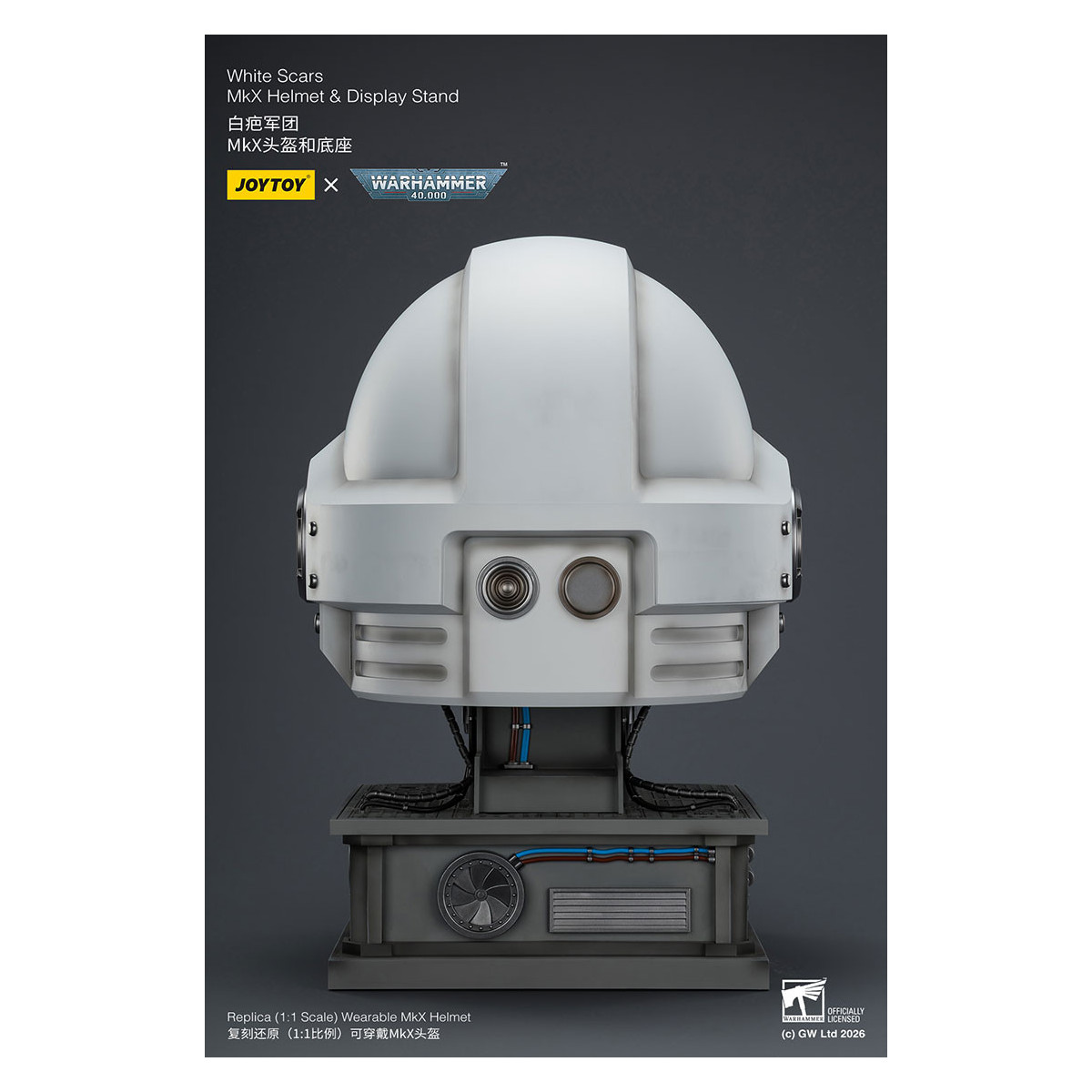 JoyToy - White Scars MkX Helmet & Display Stand 1/1