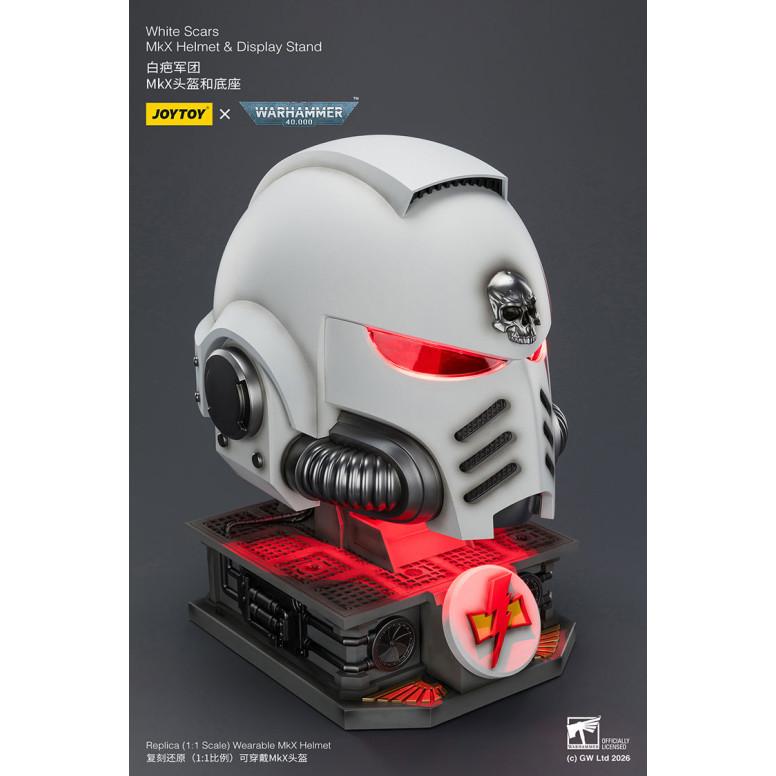 JoyToy - White Scars MkX Helmet & Display Stand 1/1