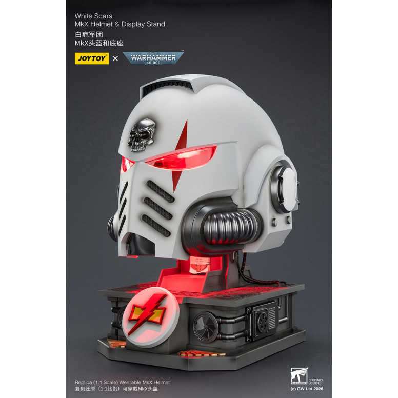 JoyToy - White Scars MkX Helmet & Display Stand 1/1