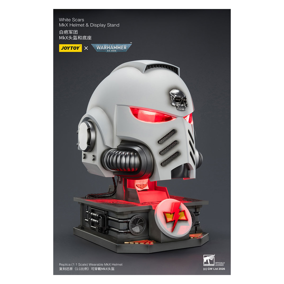 JoyToy - White Scars MkX Helmet & Display Stand 1/1