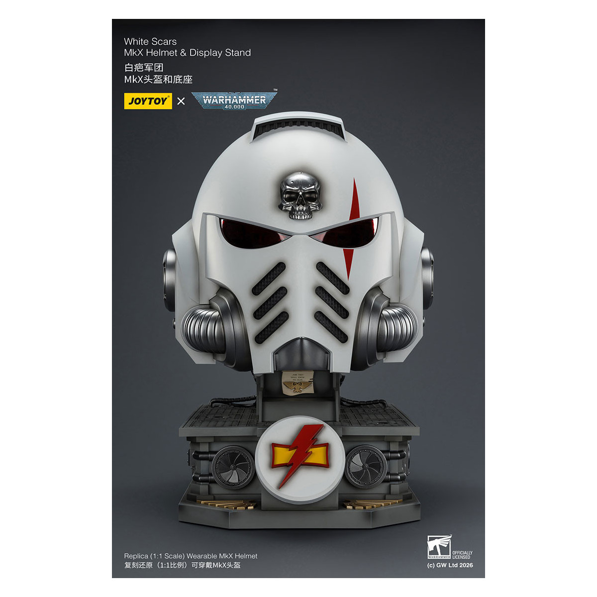 JoyToy - White Scars MkX Helmet & Display Stand 1/1