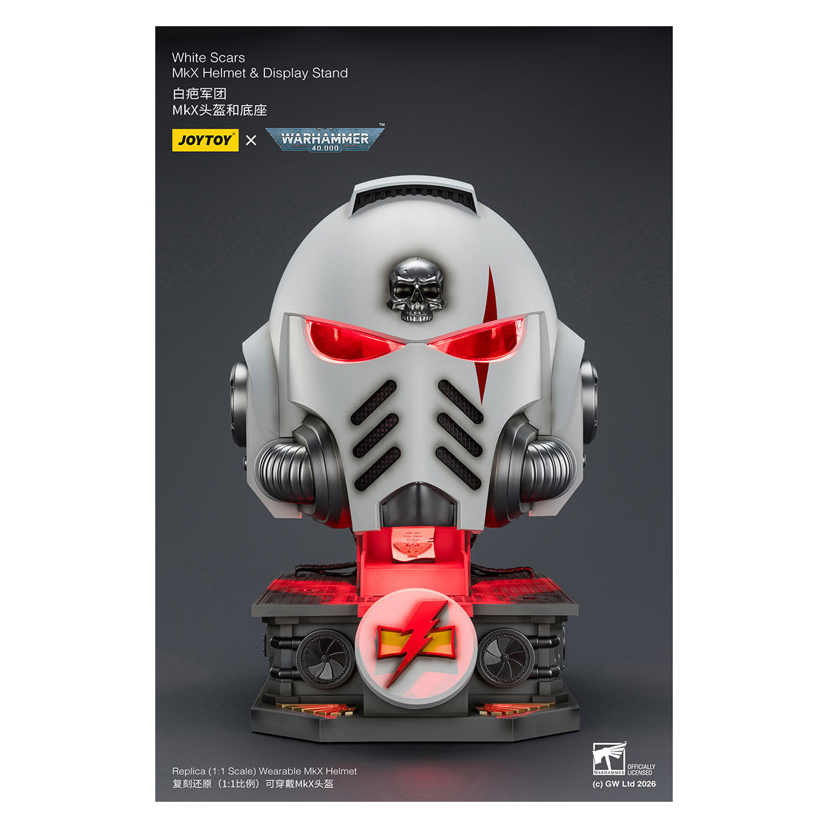 JoyToy - White Scars MkX Helmet & Display Stand 1/1