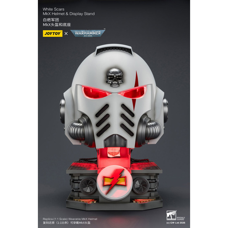 JoyToy - White Scars MkX Helmet & Display Stand 1/1