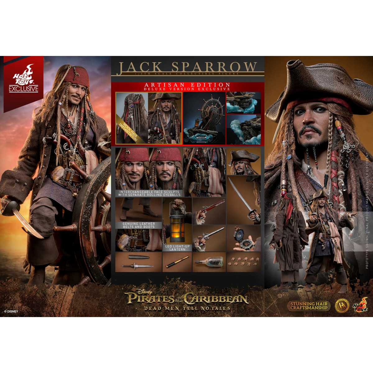 Hot Toys Pirates of the Caribbean - Jack Sparrow Artisan Edition Deluxe Version - Dead Men Tell No Tales