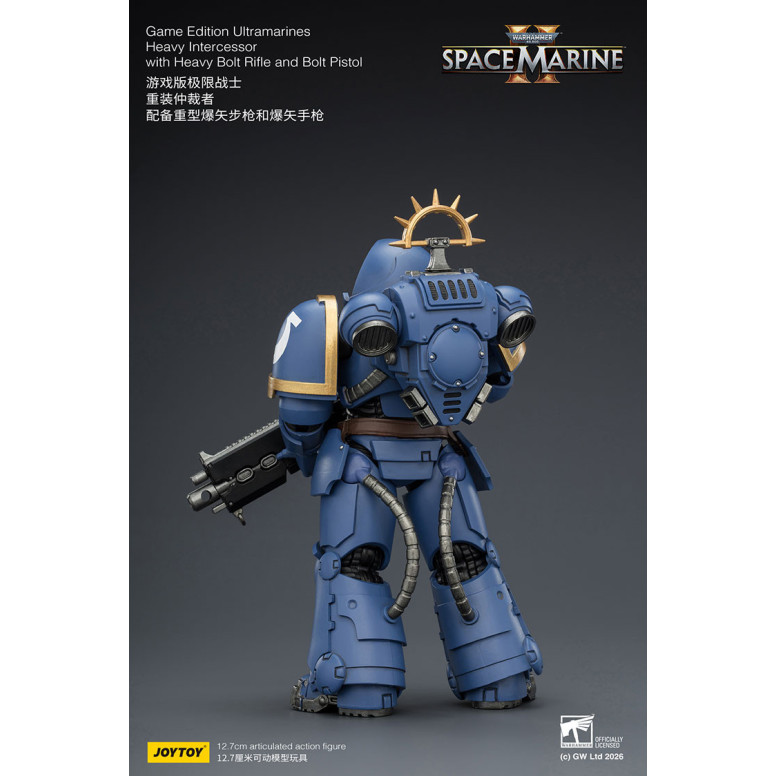 JoyToy - Space Marines II - Ultramarines - Heavy Intercessor with Heavy Bolt Rifle and Bolt Pistol 1/18