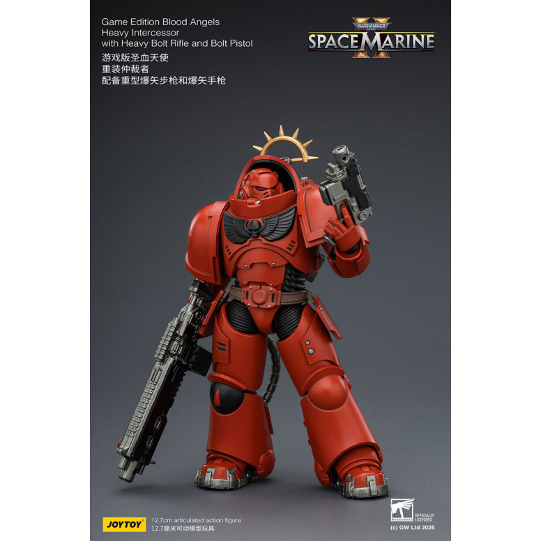 JoyToy - Space Marines II - Blood Angels - Heavy Intercessor with Heavy Bolt Rifle and Bolt Pistol 1/18