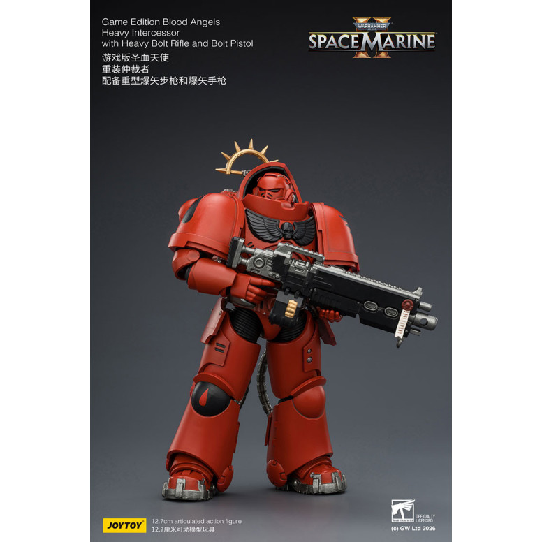 JoyToy - Space Marines II - Blood Angels - Heavy Intercessor with Heavy Bolt Rifle and Bolt Pistol 1/18