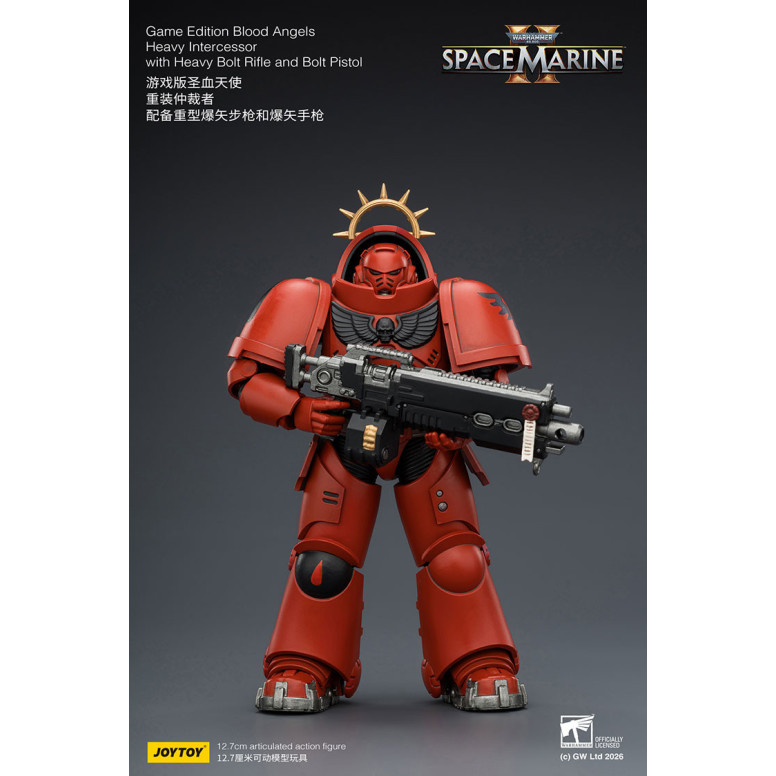 JoyToy - Space Marines II - Blood Angels - Heavy Intercessor with Heavy Bolt Rifle and Bolt Pistol 1/18