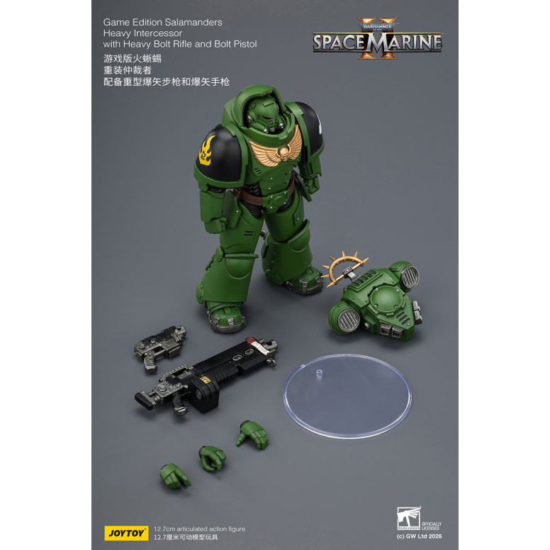 JoyToy - Space Marines II - Salamanders - Heavy Intercessor with Heavy Bolt Rifle and Bolt Pistol 1/18