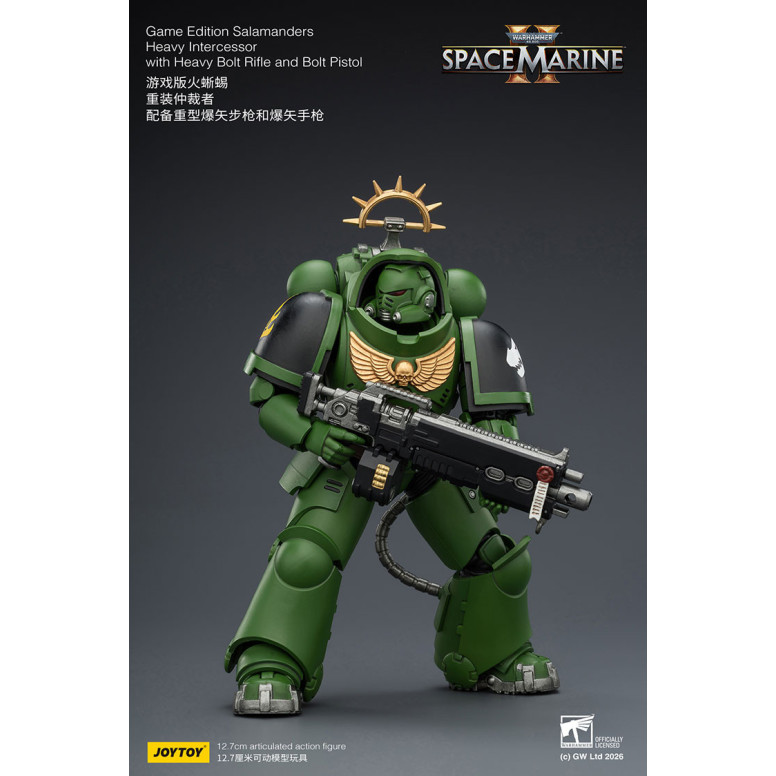JoyToy - Space Marines II - Salamanders - Heavy Intercessor with Heavy Bolt Rifle and Bolt Pistol 1/18