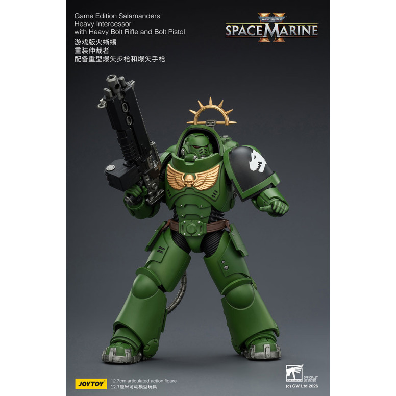JoyToy - Space Marines II - Salamanders - Heavy Intercessor with Heavy Bolt Rifle and Bolt Pistol 1/18