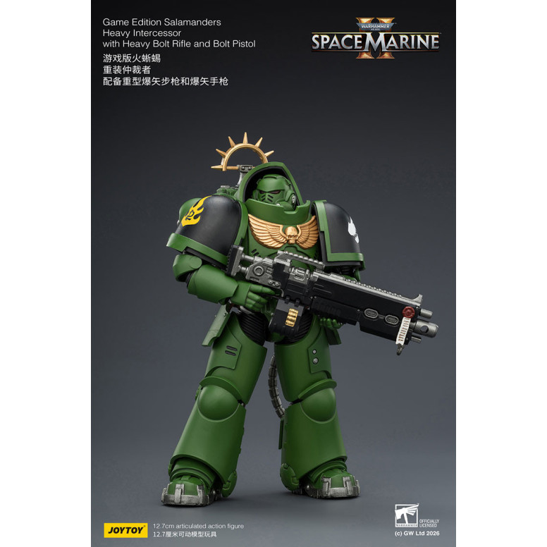 JoyToy - Space Marines II - Salamanders - Heavy Intercessor with Heavy Bolt Rifle and Bolt Pistol 1/18