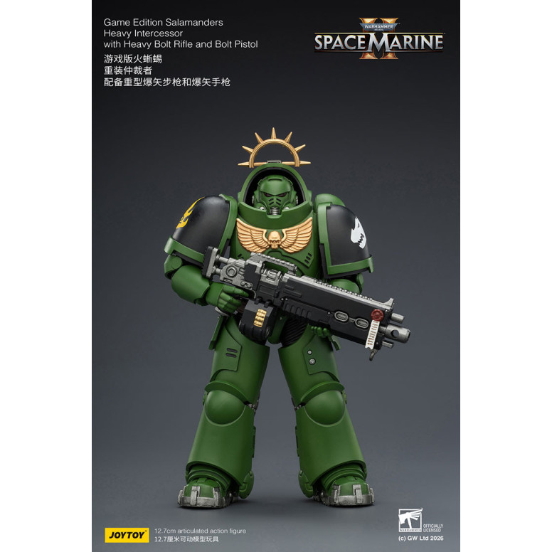JoyToy - Space Marines II - Salamanders - Heavy Intercessor with Heavy Bolt Rifle and Bolt Pistol 1/18