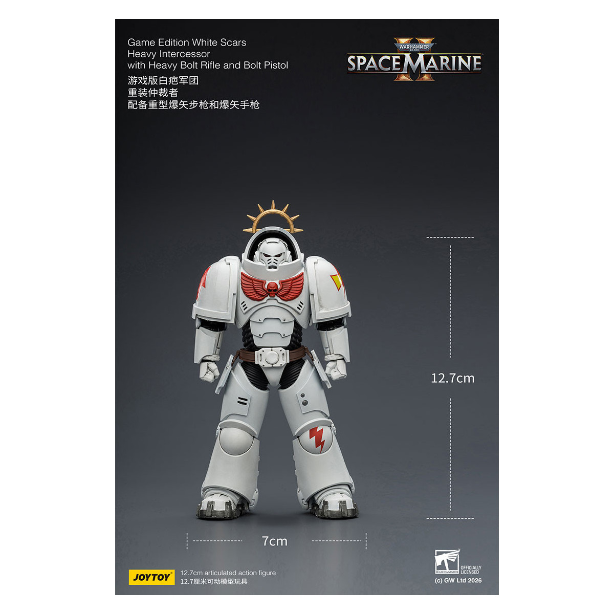 JoyToy - Space Marines II - White Scars - Heavy Intercessor with Heavy Bolt Rifle and Bolt Pistol 1/18