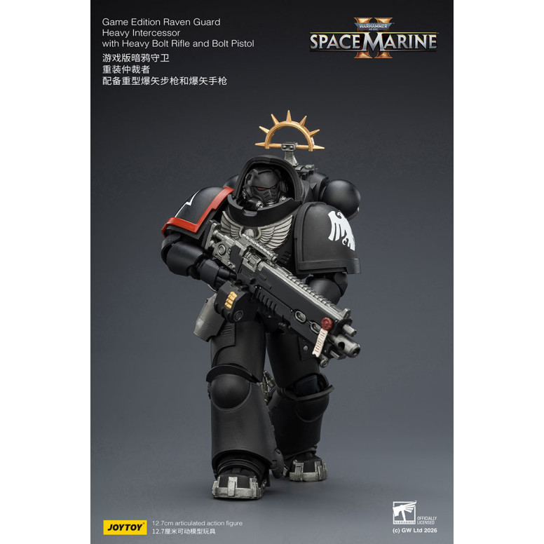 JoyToy - Space Marines II - Raven Guard - Heavy Intercessor with Heavy Bolt Rifle and Bolt Pistol 1/18