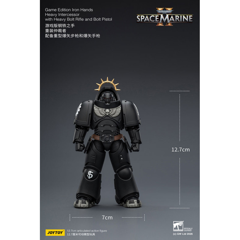 JoyToy - Space Marines II - Iron Hands - Heavy Intercessor with Heavy Bolt Rifle and Bolt Pistol 1/18