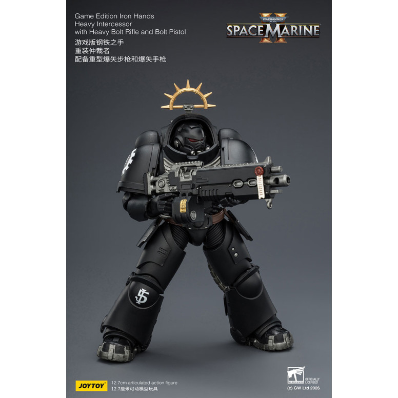 JoyToy - Space Marines II - Iron Hands - Heavy Intercessor with Heavy Bolt Rifle and Bolt Pistol 1/18