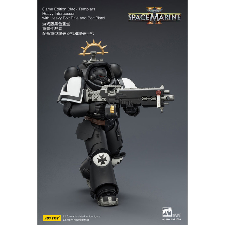 JoyToy - Space Marines II - Black Templars - Heavy Intercessor with Heavy Bolt Rifle and Bolt Pistol 1/18