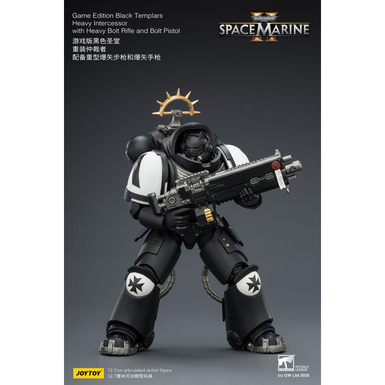 JoyToy - Space Marines II - Black Templars - Heavy Intercessor with Heavy Bolt Rifle and Bolt Pistol 1/18