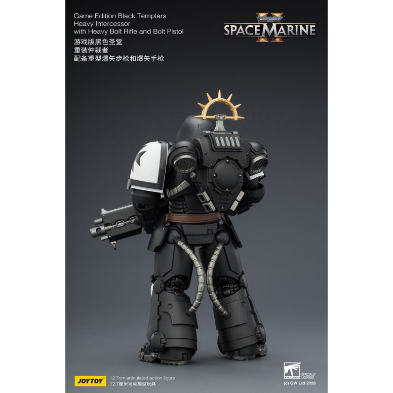 JoyToy - Space Marines II - Black Templars - Heavy Intercessor with Heavy Bolt Rifle and Bolt Pistol 1/18
