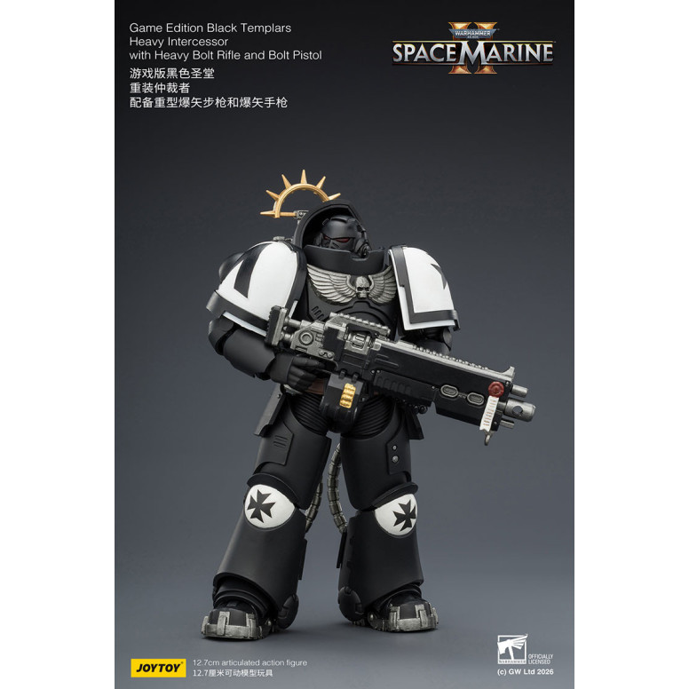 JoyToy - Space Marines II - Black Templars - Heavy Intercessor with Heavy Bolt Rifle and Bolt Pistol 1/18