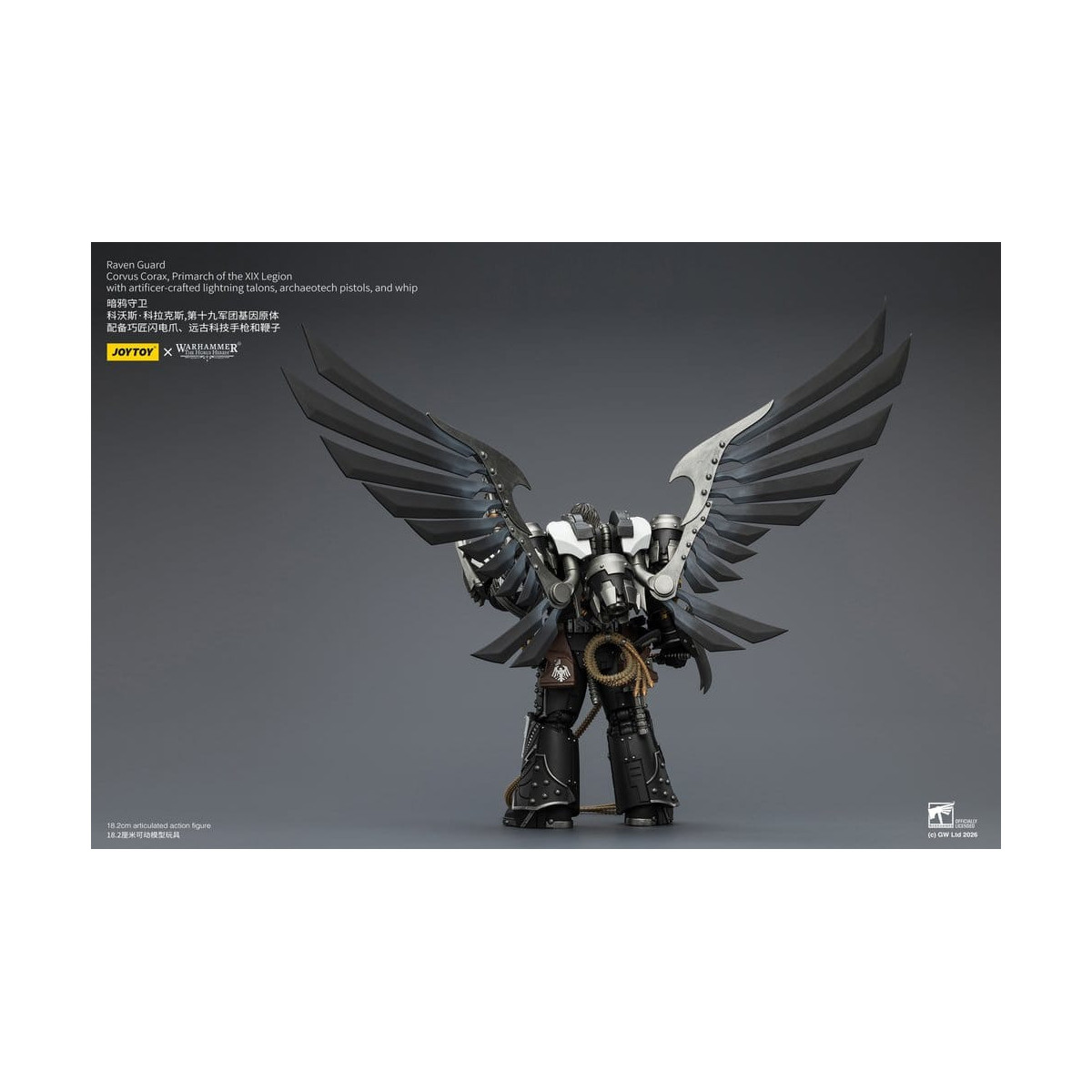 JoyToy Space Marines - Raven Guard - Corvus Corax, Primarch of the XIX Legion 1/18 - Warhammer 40k