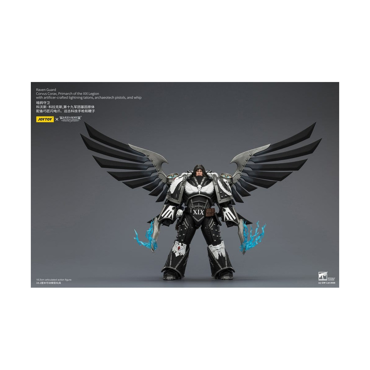JoyToy Space Marines - Raven Guard - Corvus Corax, Primarch of the XIX Legion 1/18 - Warhammer 40k