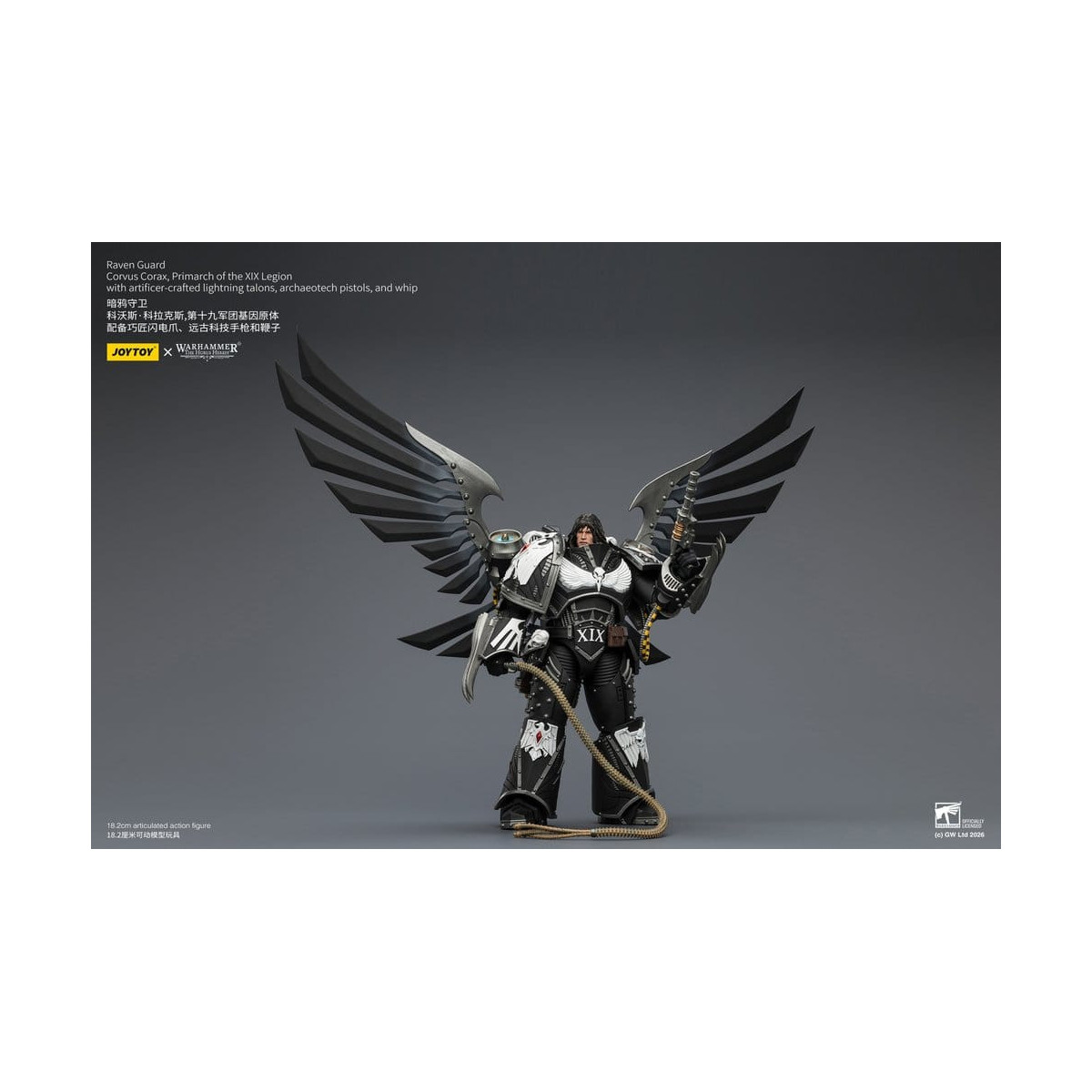 JoyToy Space Marines - Raven Guard - Corvus Corax, Primarch of the XIX Legion 1/18 - Warhammer 40k