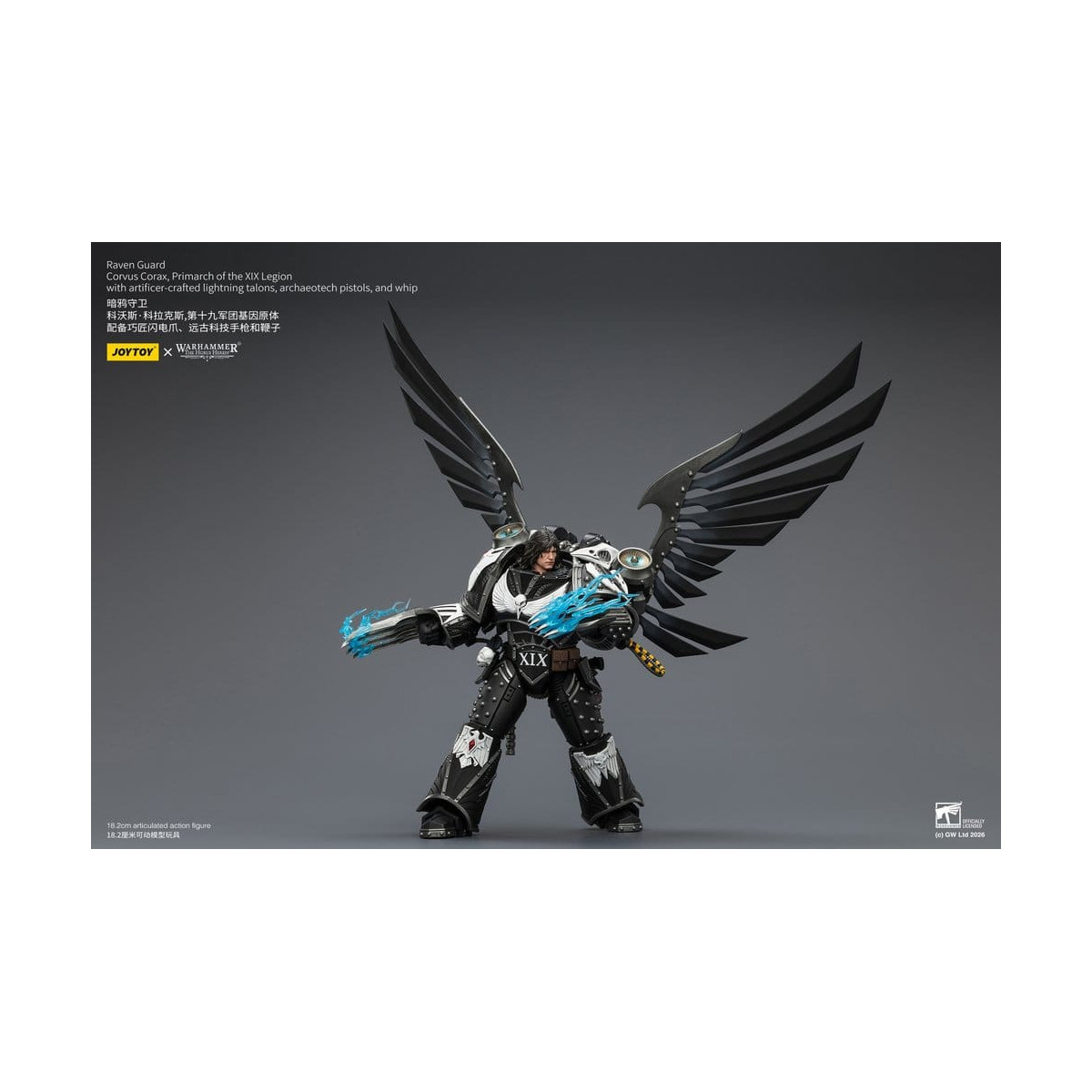 JoyToy Space Marines - Raven Guard - Corvus Corax, Primarch of the XIX Legion 1/18 - Warhammer 40k